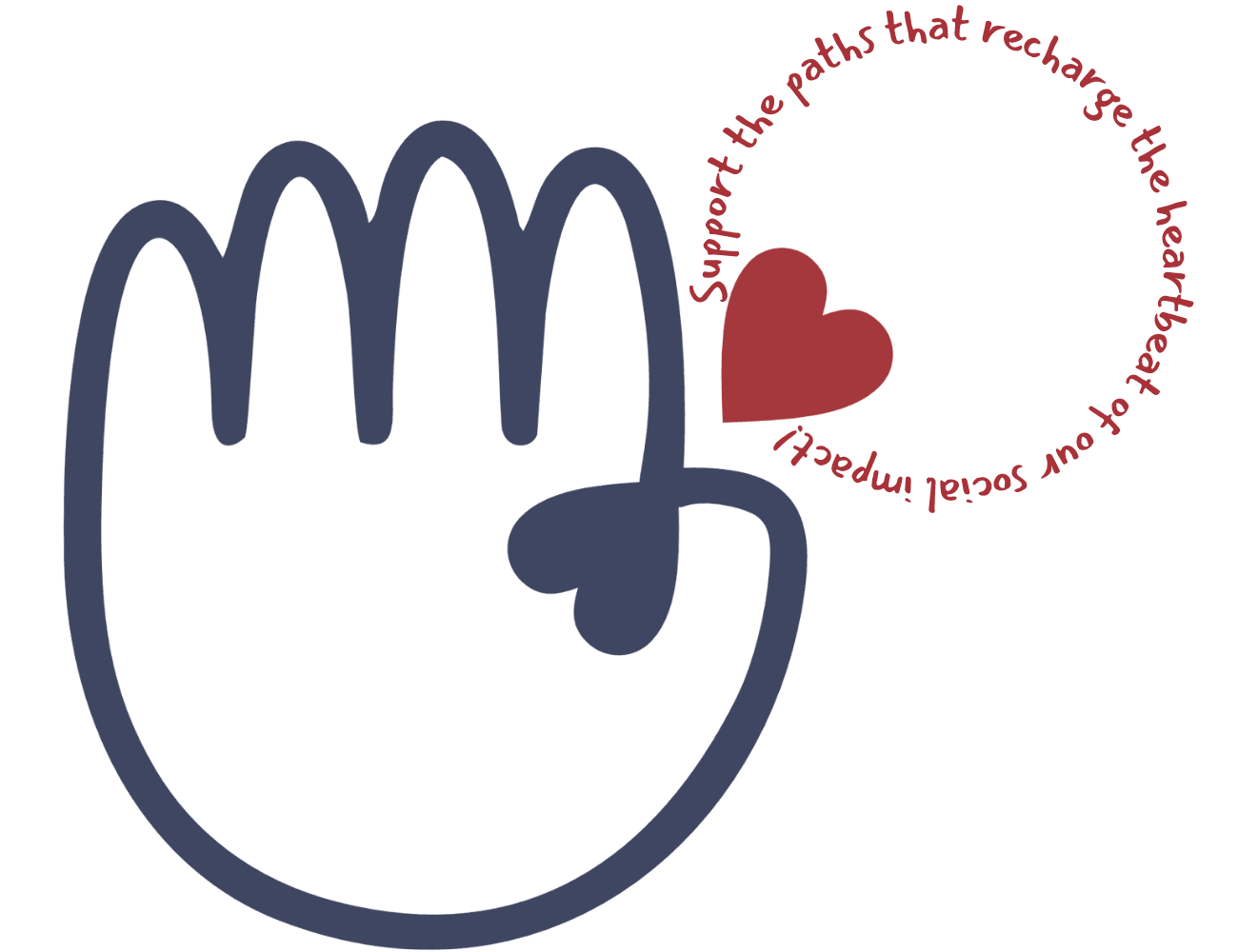 Brand logo edited by Aperturas Creativas, adding a phrase around the red heart Brand logo edited by Aperturas Creativas, adding a phrase around the red heart